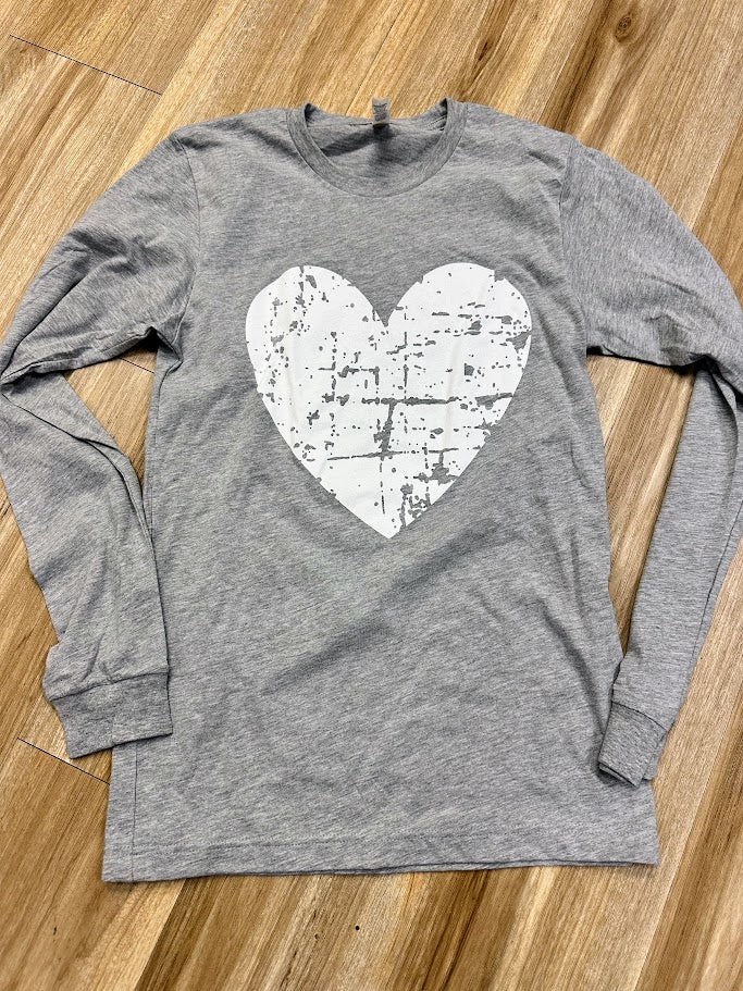 LS T-Shirt, Distressed Heart