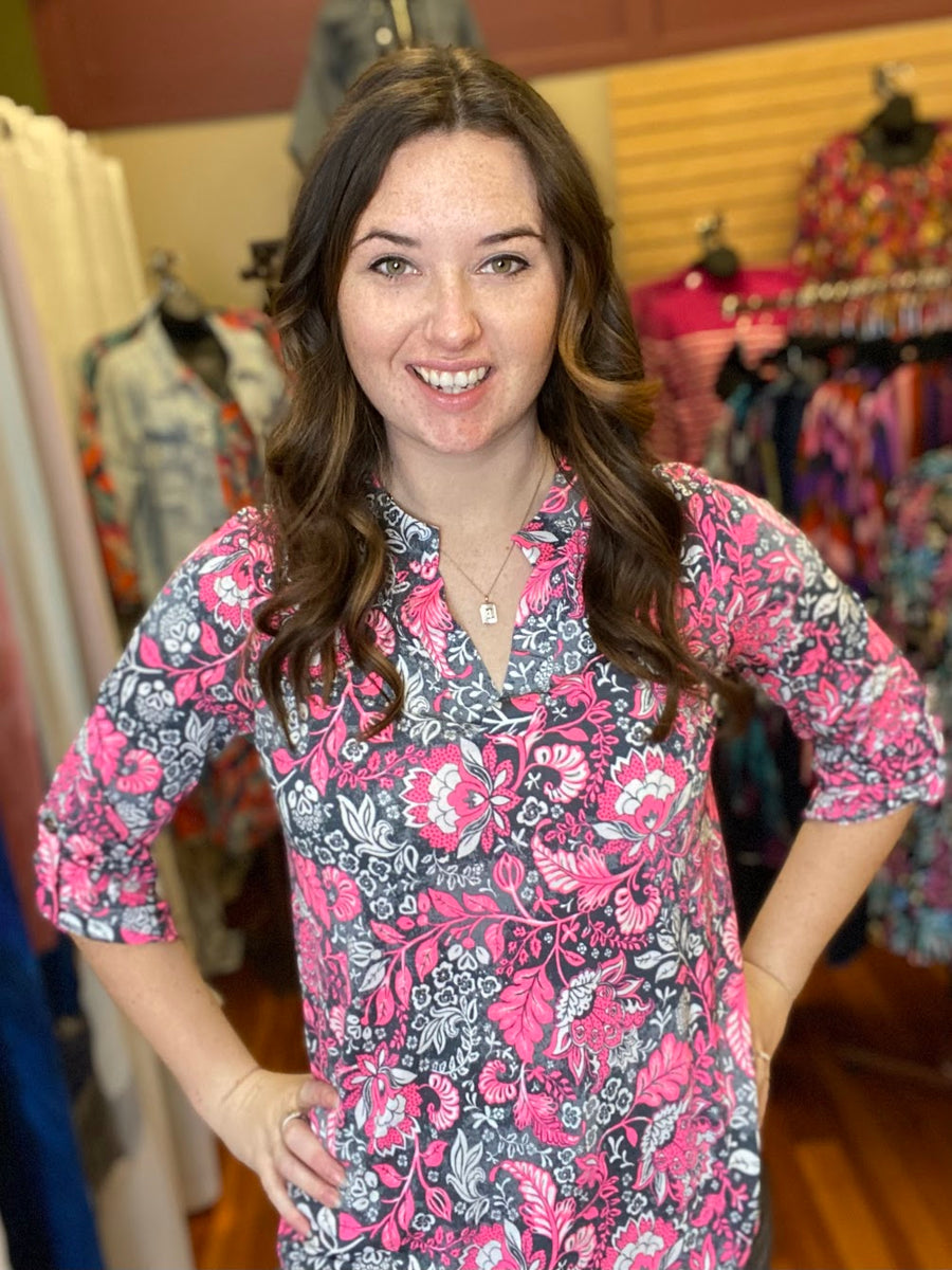 Liz Floral/Leaf Top – Main Street Co.