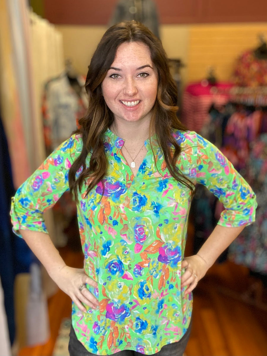 Liz Watercolor Floral Top – Main Street Co.